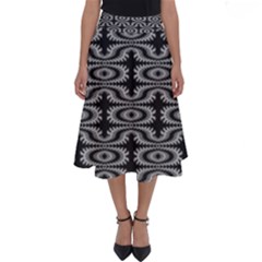 Monochrome Centipede Arabesque Perfect Length Midi Skirt by linceazul