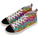 Colorful wavy shapes                                   Men s Mid-Top Canvas Sneakers View2