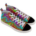 Colorful wavy shapes                                   Men s Mid-Top Canvas Sneakers View3