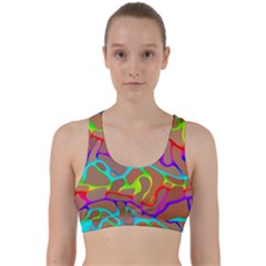 Colorful wavy shapes                                               Back Weave Sports Bra