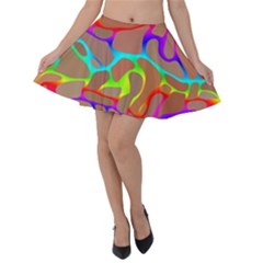 Colorful wavy shapes                                           Velvet Skater Skirt