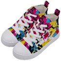 Distorted shapes                                    Kid s Mid-Top Canvas Sneakers View2