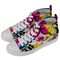 Distorted Shapes                                   Women s Mid-top Canvas Sneakers by LalyLauraFLM