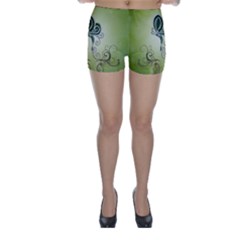 Wonderful Butterlies , Green Colors Skinny Shorts by FantasyWorld7