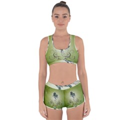 Wonderful Butterlies , Green Colors Racerback Boyleg Bikini Set by FantasyWorld7