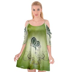 Wonderful Butterlies , Green Colors Cutout Spaghetti Strap Chiffon Dress by FantasyWorld7