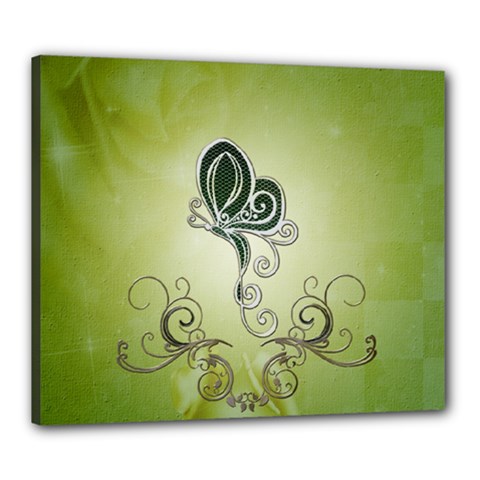 Wonderful Butterlies , Green Colors Canvas 24  X 20  (stretched) by FantasyWorld7