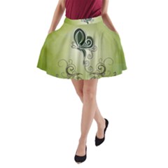 Wonderful Butterlies , Green Colors A-line Pocket Skirt by FantasyWorld7