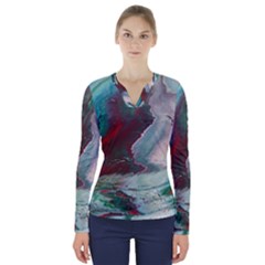 Dreams In Color V-neck Long Sleeve Top by WILLBIRDWELL