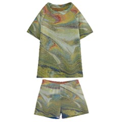 Rainbow Tornado Kids  Swim Tee And Shorts Set by WILLBIRDWELL