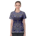 Blue Small Wonderful Floral In Mandalas Women s Sport Mesh Tee View1