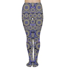 Blue Small Wonderful Floral In Mandalas Tights by pepitasart