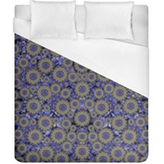 Blue Small Wonderful Floral In Mandalas Duvet Cover (california King Size) by pepitasart