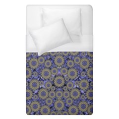 Blue Small Wonderful Floral In Mandalas Duvet Cover (single Size) by pepitasart