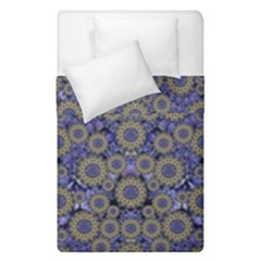 Blue Small Wonderful Floral In Mandalas Duvet Cover Double Side (single Size) by pepitasart