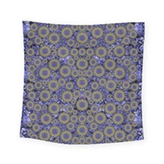 Blue Small Wonderful Floral In Mandalas Square Tapestry (small) by pepitasart