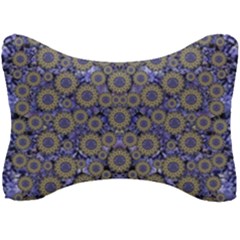 Blue Small Wonderful Floral In Mandalas Seat Head Rest Cushion by pepitasart