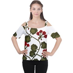 Geraniums Cutout Shoulder Tee