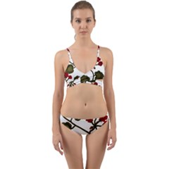 Geraniums Wrap Around Bikini Set