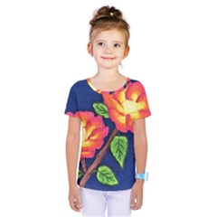 Sunset Flowers Kids  One Piece Tee