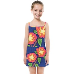 Sunset Flowers Kids Summer Sun Dress