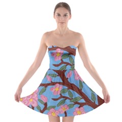 Cherry Blossoms Tree Strapless Bra Top Dress