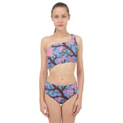 Cherry Blossoms Tree Spliced Up Two Piece Swimsuit by lwdstudio