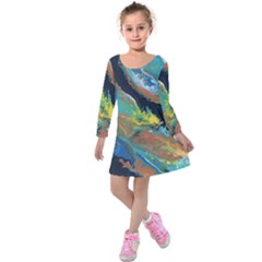 Space Kids  Long Sleeve Velvet Dress