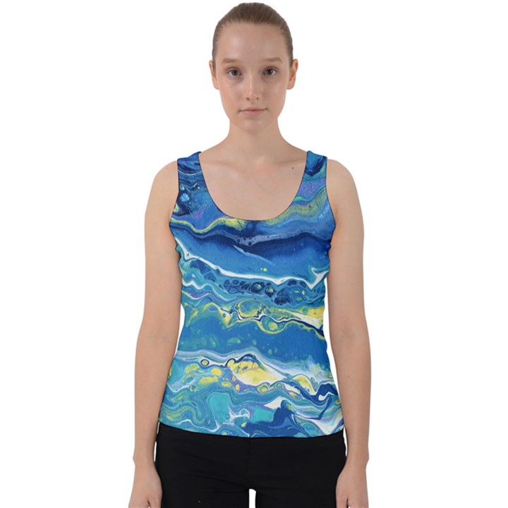 Sunlit Waters Velvet Tank Top