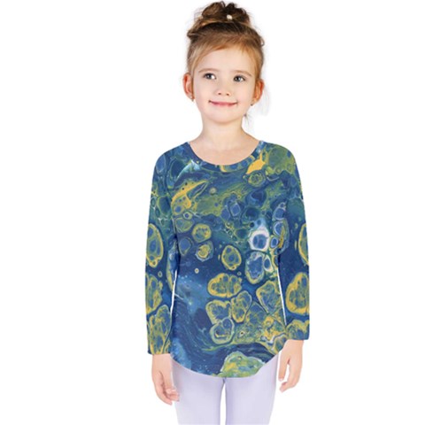 Churning Waters Kids  Long Sleeve Tee by lwdstudio