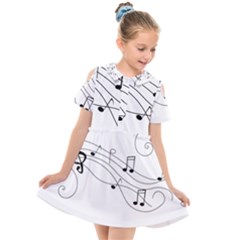 Music Partition Kids  Short Sleeve Shirt Dress by alllovelyideas