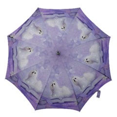 Cute Little Maltese, Soft Colors Hook Handle Umbrellas (medium) by FantasyWorld7