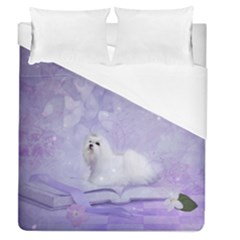 Cute Little Maltese, Soft Colors Duvet Cover (queen Size) by FantasyWorld7