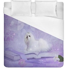 Cute Little Maltese, Soft Colors Duvet Cover (king Size) by FantasyWorld7