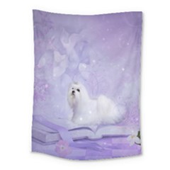 Cute Little Maltese, Soft Colors Medium Tapestry by FantasyWorld7