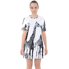 Giraffe  Sixties Short Sleeve Mini Dress