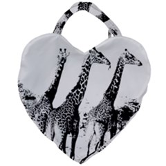 Giraffe  Giant Heart Shaped Tote by Valentinaart