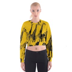 Giraffe  Cropped Sweatshirt by Valentinaart