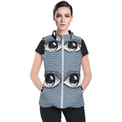 Pop Art Eye Women s Puffer Vest by Valentinaart