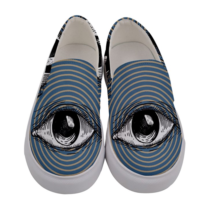 Pop Art Eye Women s Canvas Slip Ons