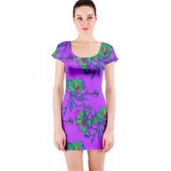 Violet Garden Short Sleeve Bodycon Dress