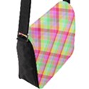 Pastel Rainbow Tablecloth Diagonal Check Flap Closure Messenger Bag (L) View2