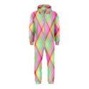 Pastel Rainbow Tablecloth Diagonal Check Hooded Jumpsuit (Kids) View1