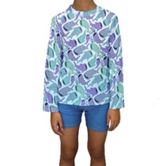 Whale Sharks Kids  Long Sleeve Swimwear by mbendigo