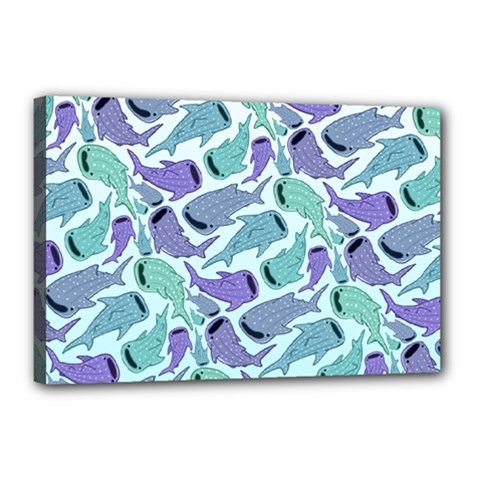 Whale Sharks Canvas 18  X 12  (stretched)