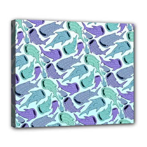 Whale Sharks Deluxe Canvas 24  X 20  (stretched)