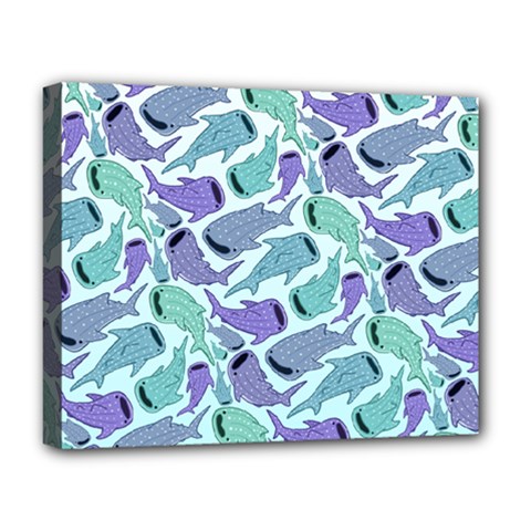 Whale Sharks Deluxe Canvas 20  X 16  (stretched) by mbendigo