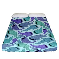 Whale Sharks Fitted Sheet (queen Size) by mbendigo