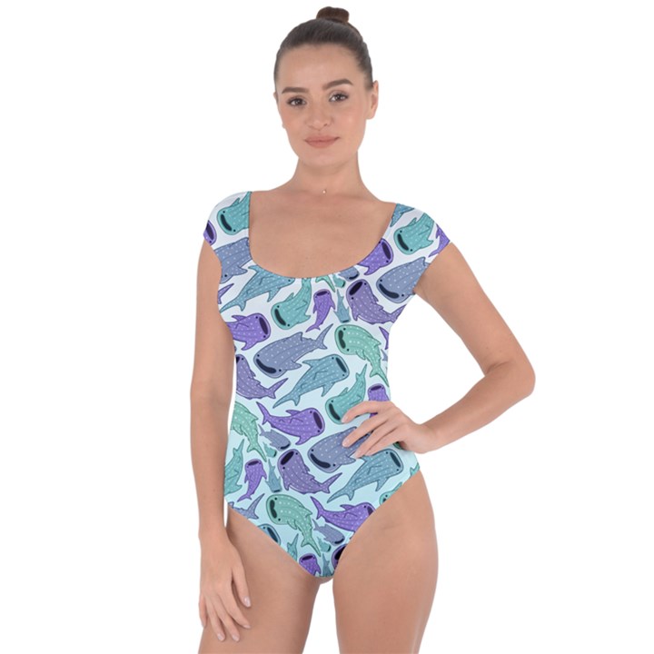 Whale Sharks Short Sleeve Leotard 