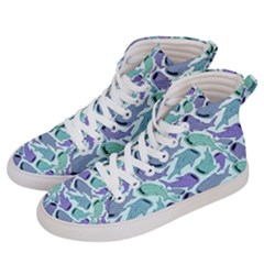 Whale Sharks Women s Hi-top Skate Sneakers by mbendigo